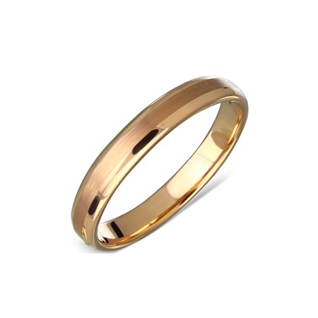 Rose Gold Plated Tungsten Ring with Matte Center - Click Image to Close